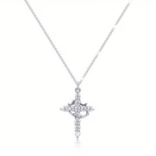 Crowned in Faith Cross Necklace (Gold & Silver)