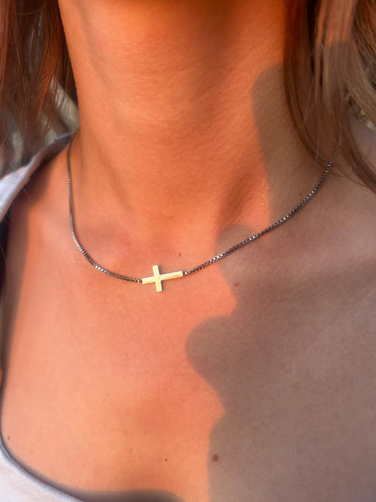 Pure Cross Necklace (Gold & Silver)