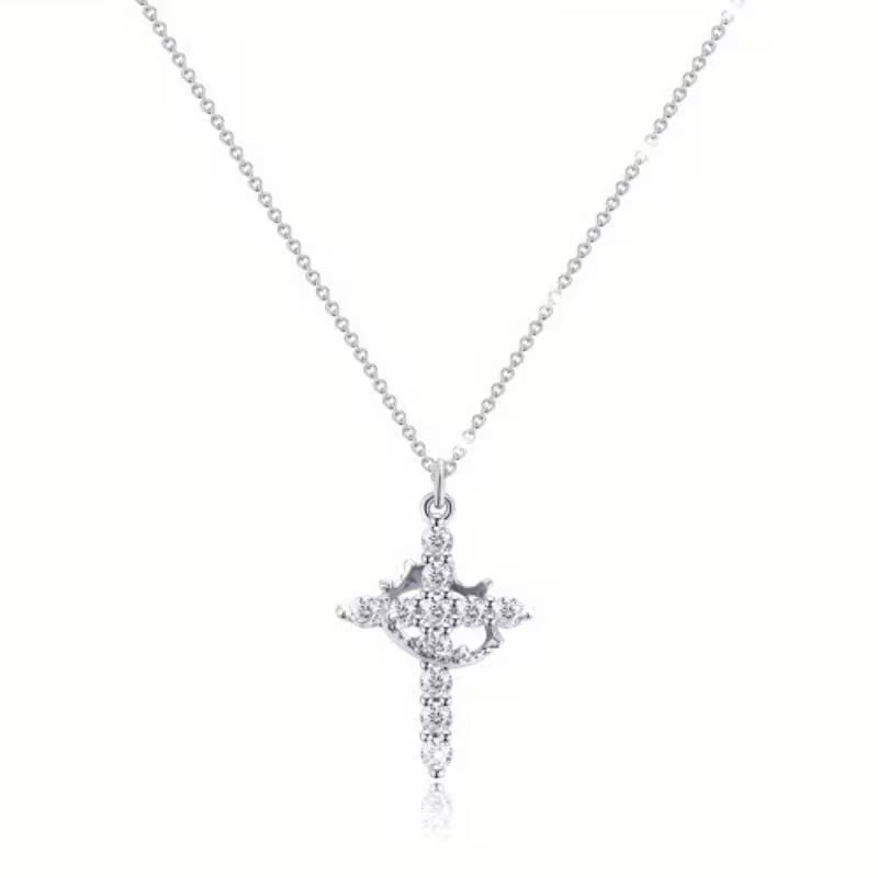 Crowned in Faith Cross Necklace (Gold & Silver)