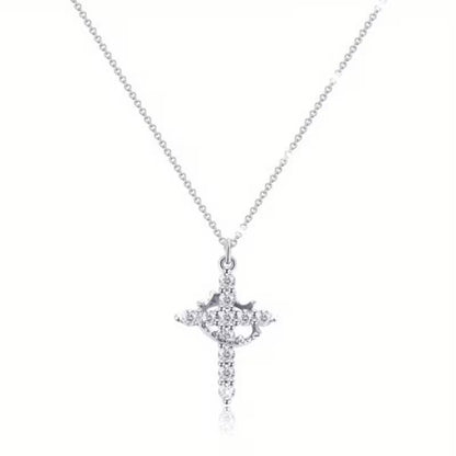 Crowned in Faith Cross Necklace (Gold & Silver)