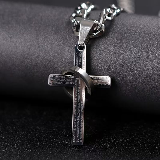 Faith Over Fear Stainless Steel Pendant Necklace