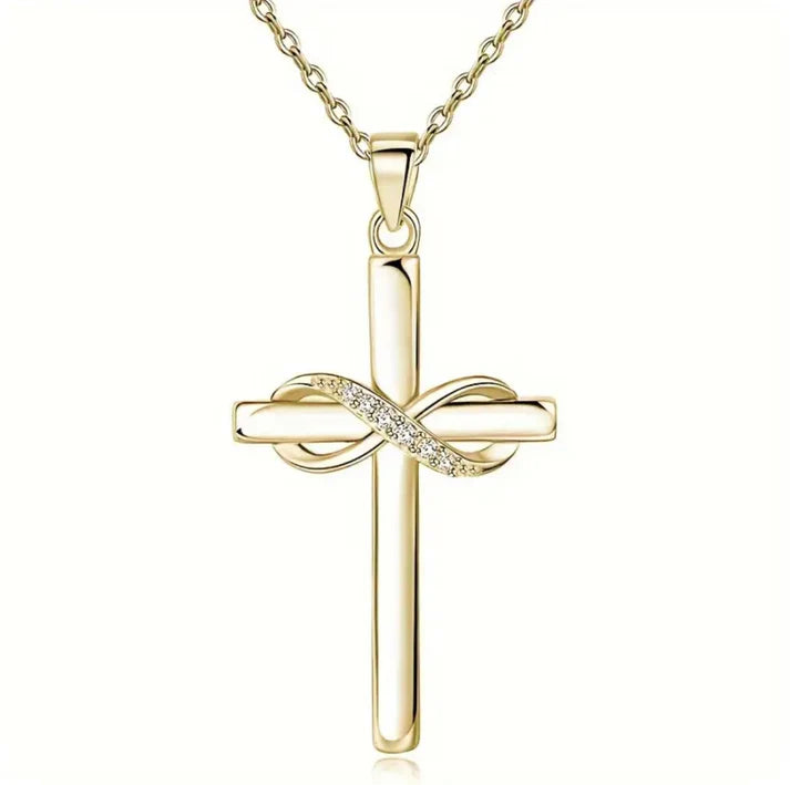 Forever in Faith Cross Necklace (Silver & Gold)