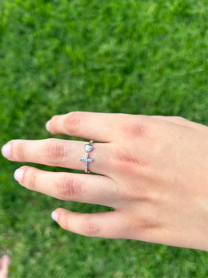 Love Anchored in Faith Ring (Silver & Gold)