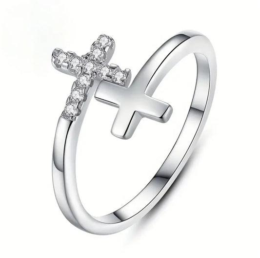 Faithfully Joined Cross Ring (Silver & Gold)