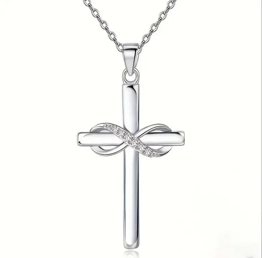 Forever in Faith Cross Necklace (Silver & Gold)