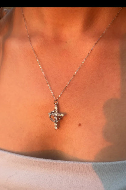 Crowned in Faith Cross Necklace (Gold & Silver)