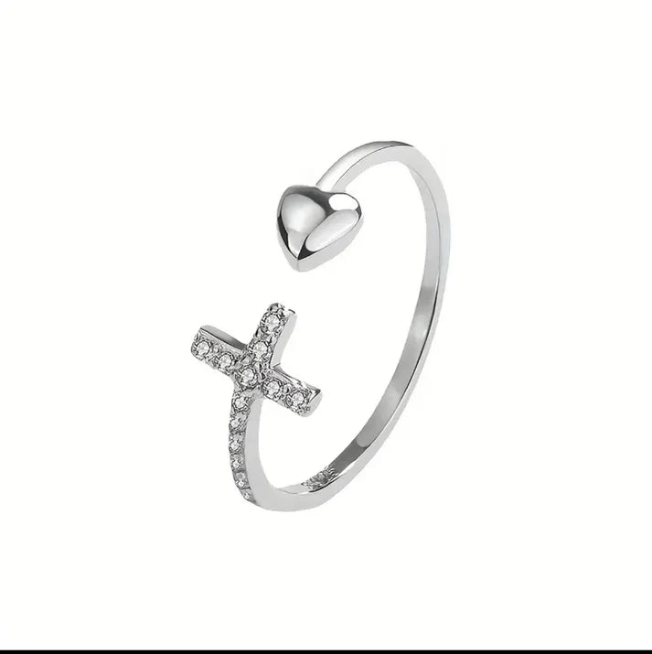 Love Anchored in Faith Ring (Silver & Gold)