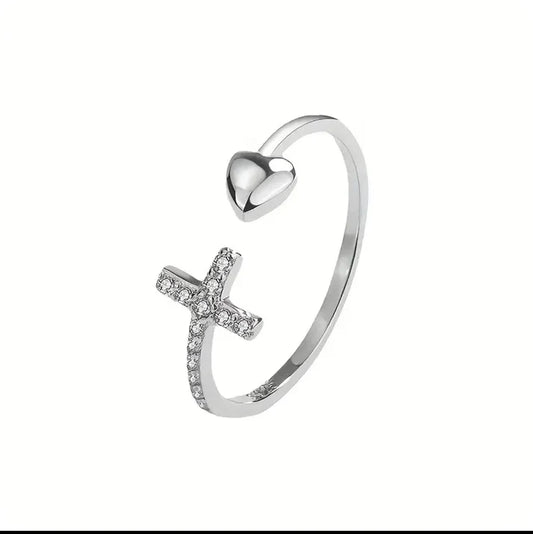 Love Anchored in Faith Ring (Silver & Gold)