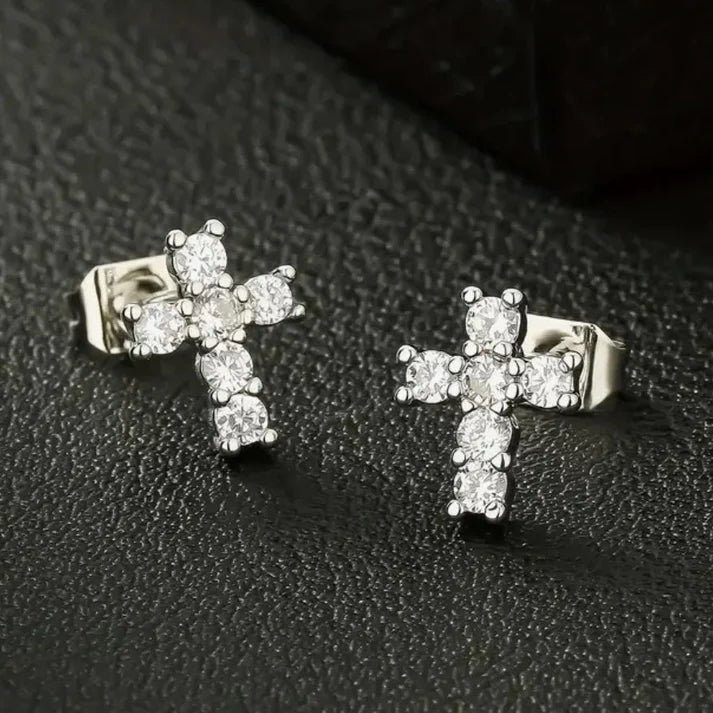 Shine Cross Earrings (Silver & Gold)