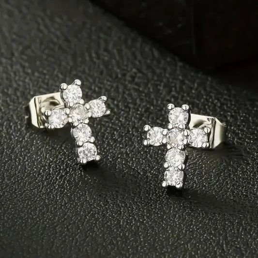 Shine Cross Earrings (Silver & Gold)