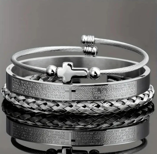 FaithWoven Cross Bracelet Set