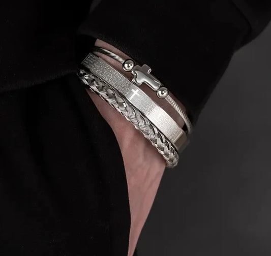 FaithWoven Cross Bracelet Set