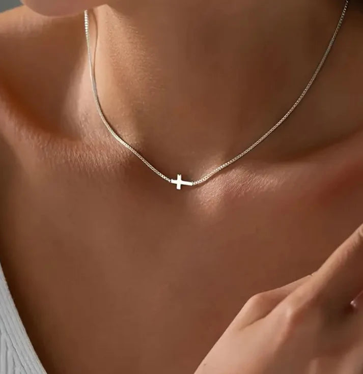 Pure Cross Necklace (Gold & Silver)