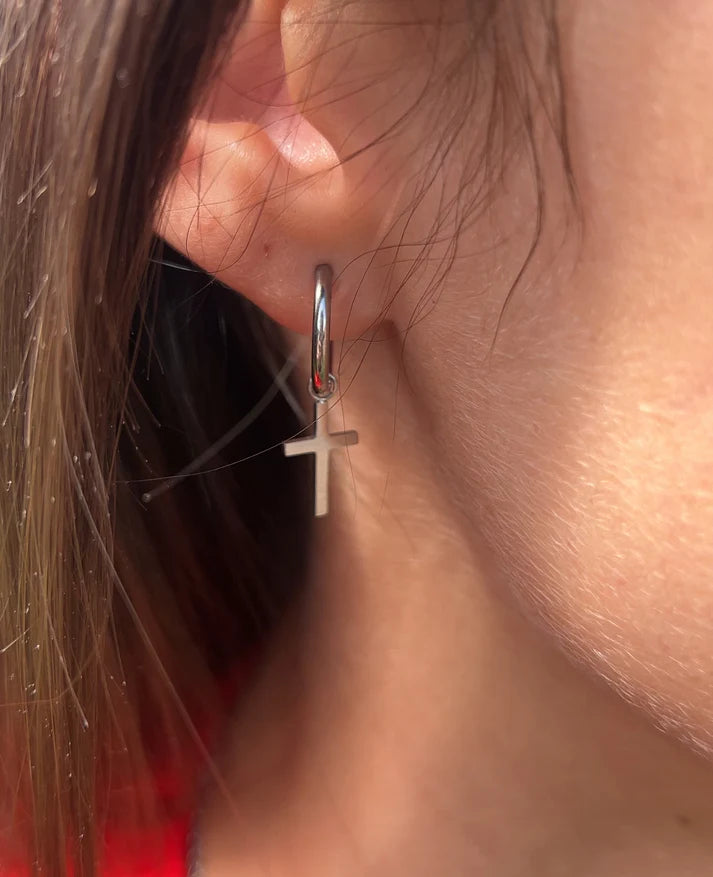 Anchored in Faith Cross Earrings (Silver & Gold)
