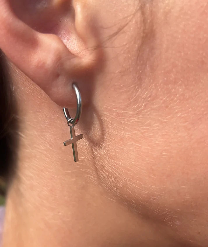 Anchored in Faith Cross Earrings (Silver & Gold)