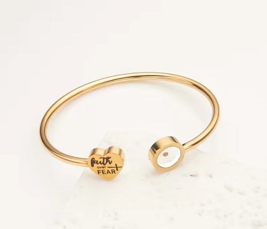 Mustard Seed Bracelet – Faith Over Fear (Gold & Silver)