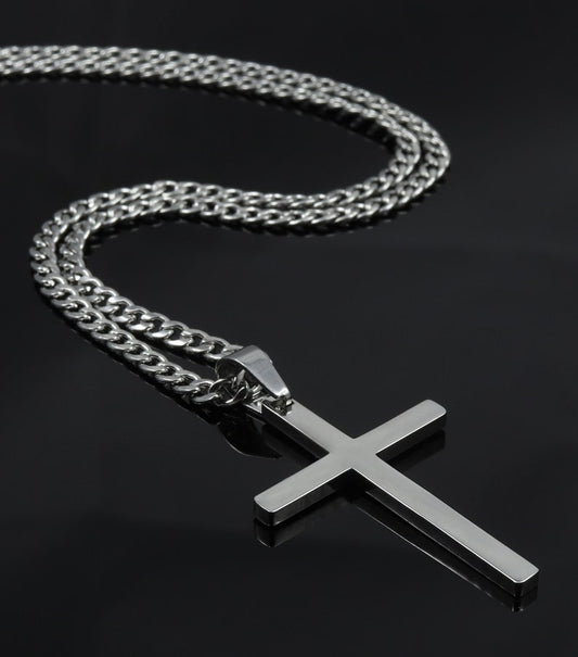 Strength in Faith Stainless Steel Cross Necklace
