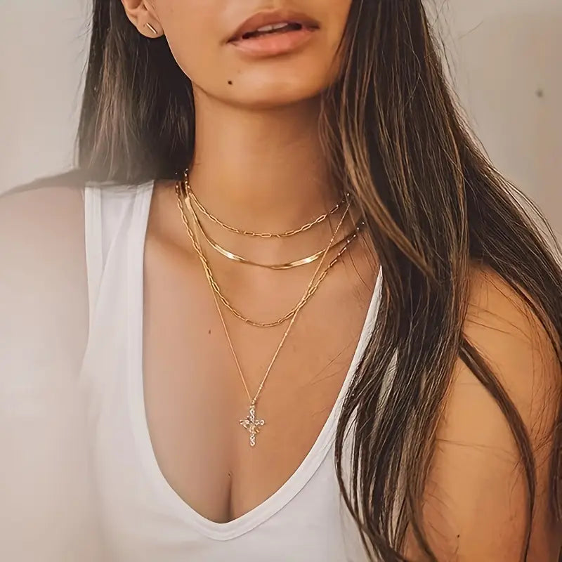 Crowned in Faith Cross Necklace (Gold & Silver)